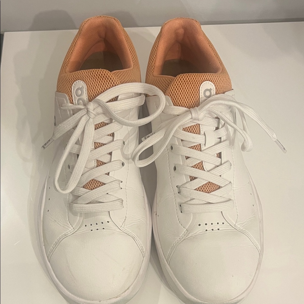 White and Orange Men's Sneakers